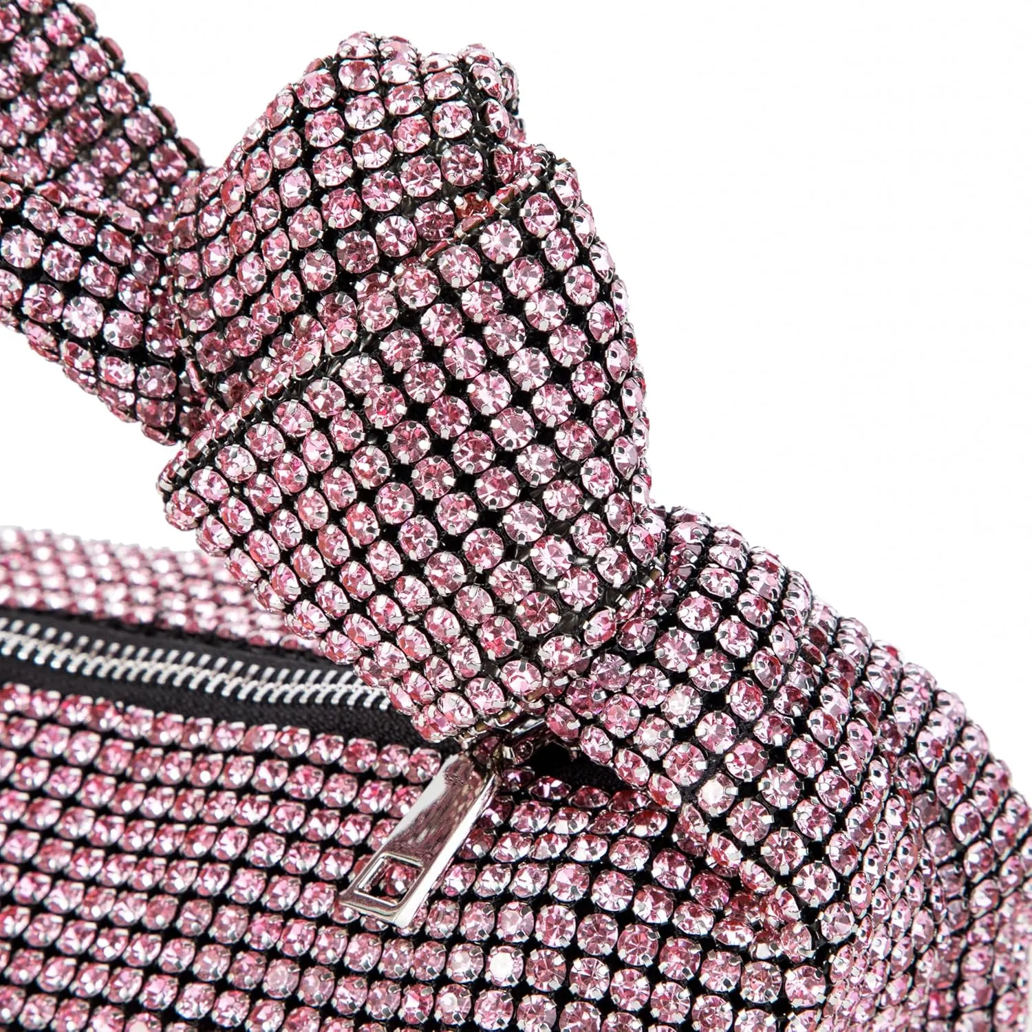 Women Rhinestone Knotted Evening Bag Sparkling Clutch Crystal Handbag for Wedding Party