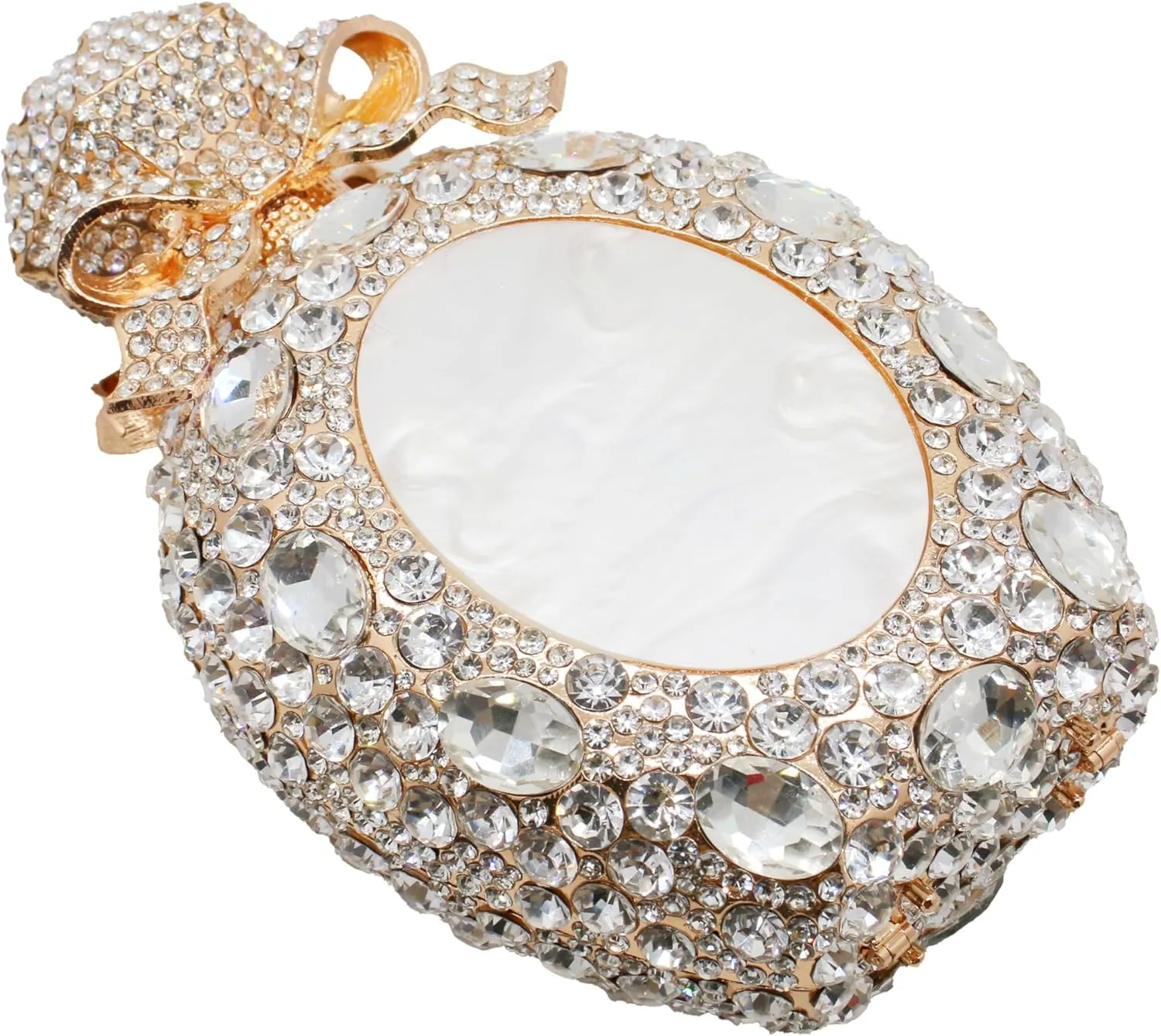 Women Rhinestone Perfume Bottle Clutch Purse Luxury Shell Crystal Evening Bag Cute Diamond Wedding Party Handbag