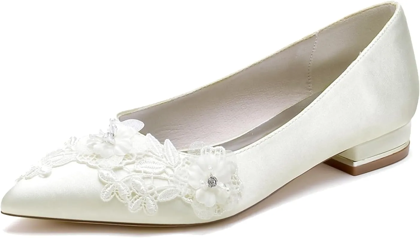 Women Shoes Heels for Wedding Applique Prom Evening Pumps