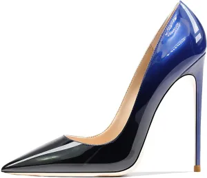 Women Stiletto Shoes Pointy Closed Toe High Heels Elegant and Fashionable Gradient Color Shallow Mouth Women's 12cm High Heel Evening Shoes
