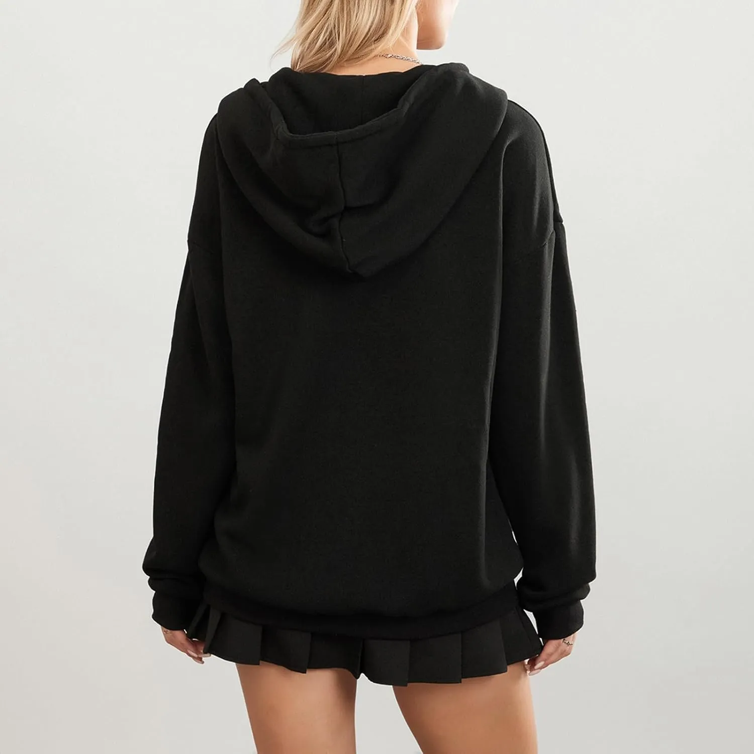 Women Y2K Skull Hoodie Graphic Zip Up Grunge Aesthetic Hoodies Casual Vintage Oversized Sweatshirt Harajuku Jacket