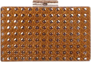 Women’s Acrylic Clutch Purse Rattan Handbags Woven Pattern Evening Bag for Party Wedding