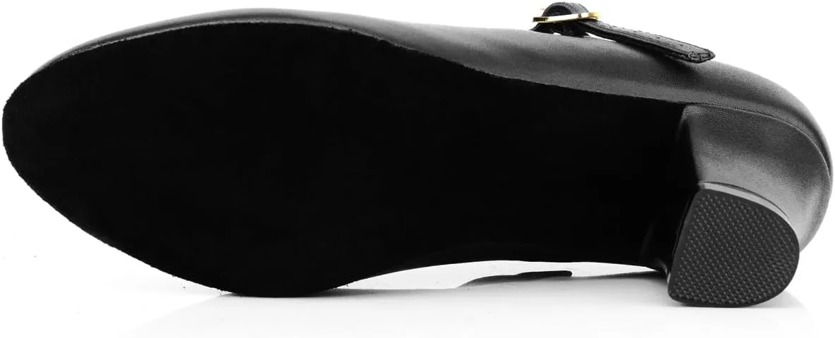 Womens Black Latin Salsa Character Shoes Ballroom Dance Heels Prom Wedding Shoes Dress Pump