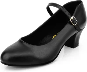 Womens Black Latin Salsa Character Shoes Ballroom Dance Heels Prom Wedding Shoes Dress Pump