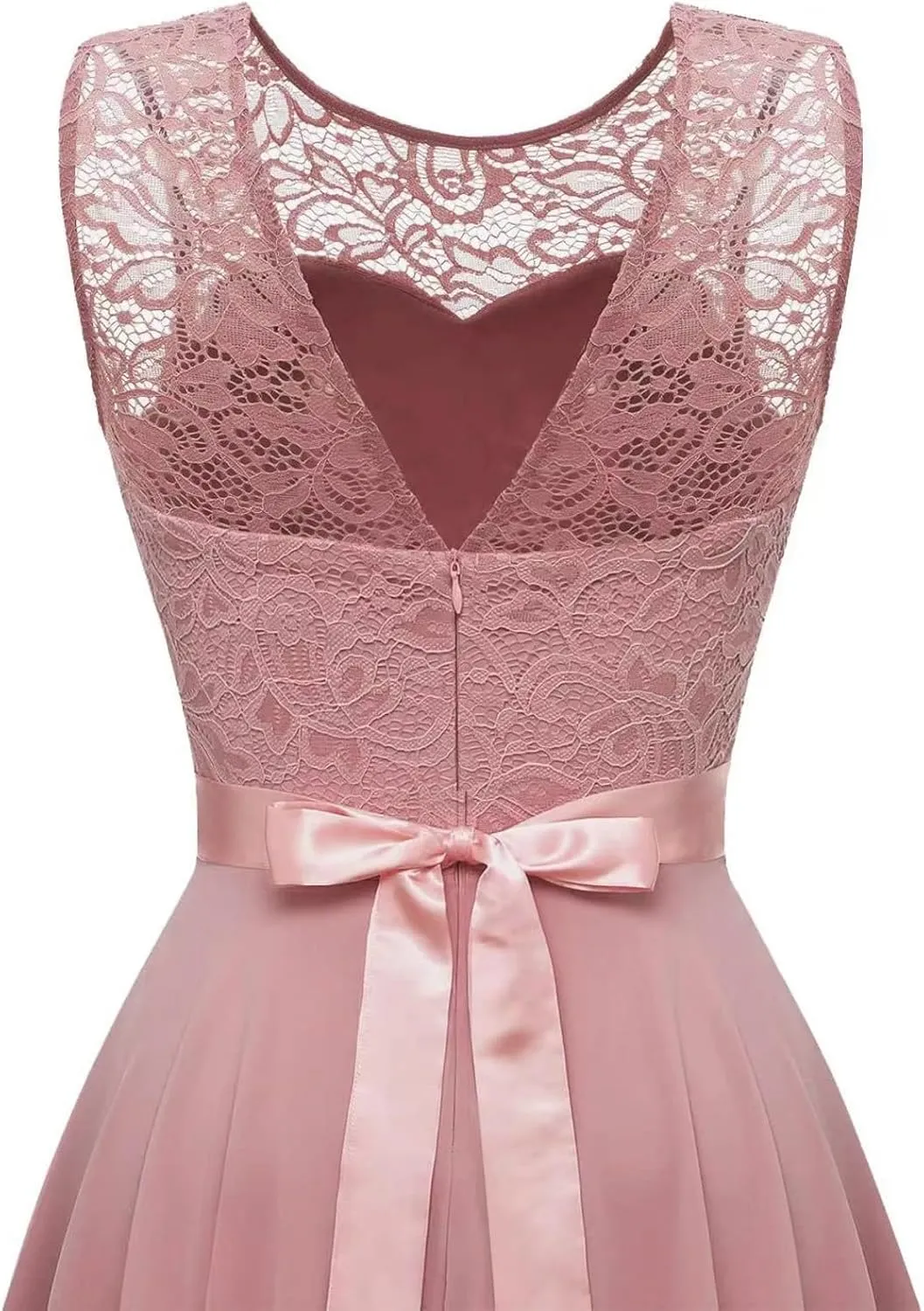 Women's Cocktail Dresses 2025 Trendy Elegant Lace Ruffle Hem Chiffon Dress Wedding Guest Evening Party Bridesmaid Dress