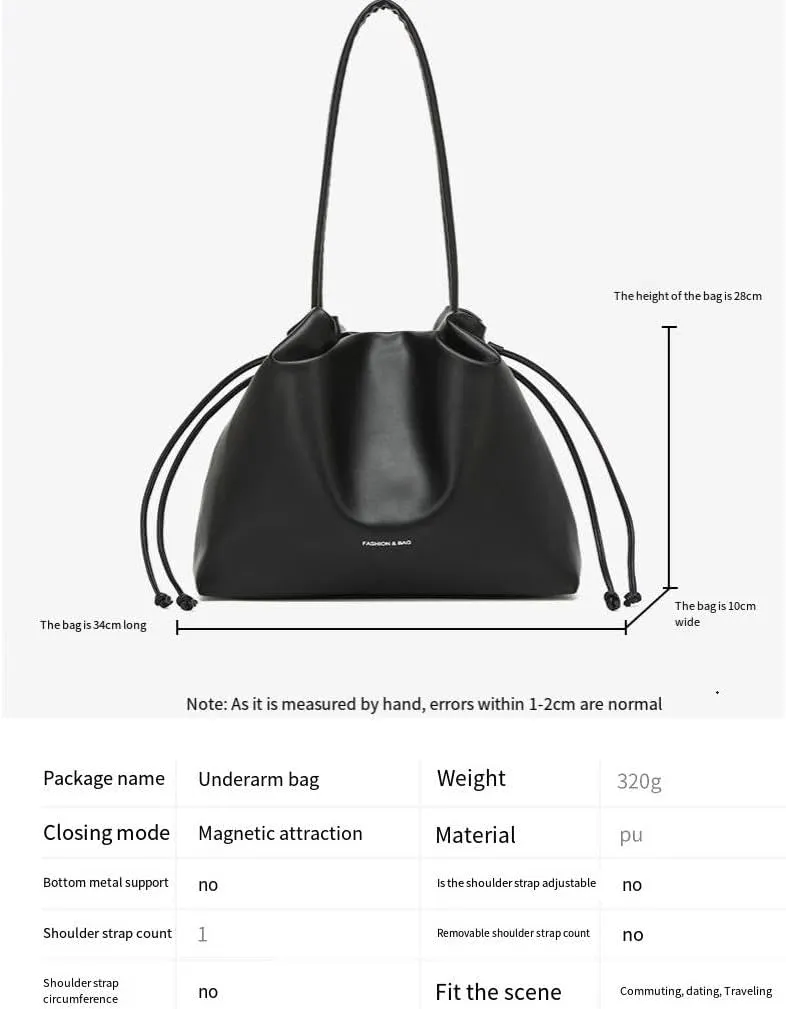 Women's Commuter Handbags Dopamine Shoulder Bags Pleated Crossbody Bag Magnetic Suction Purses