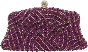 Women's Crystal Rhinestone Bridal Clutch Purse Elegant Formal Evening Party Wedding Bag