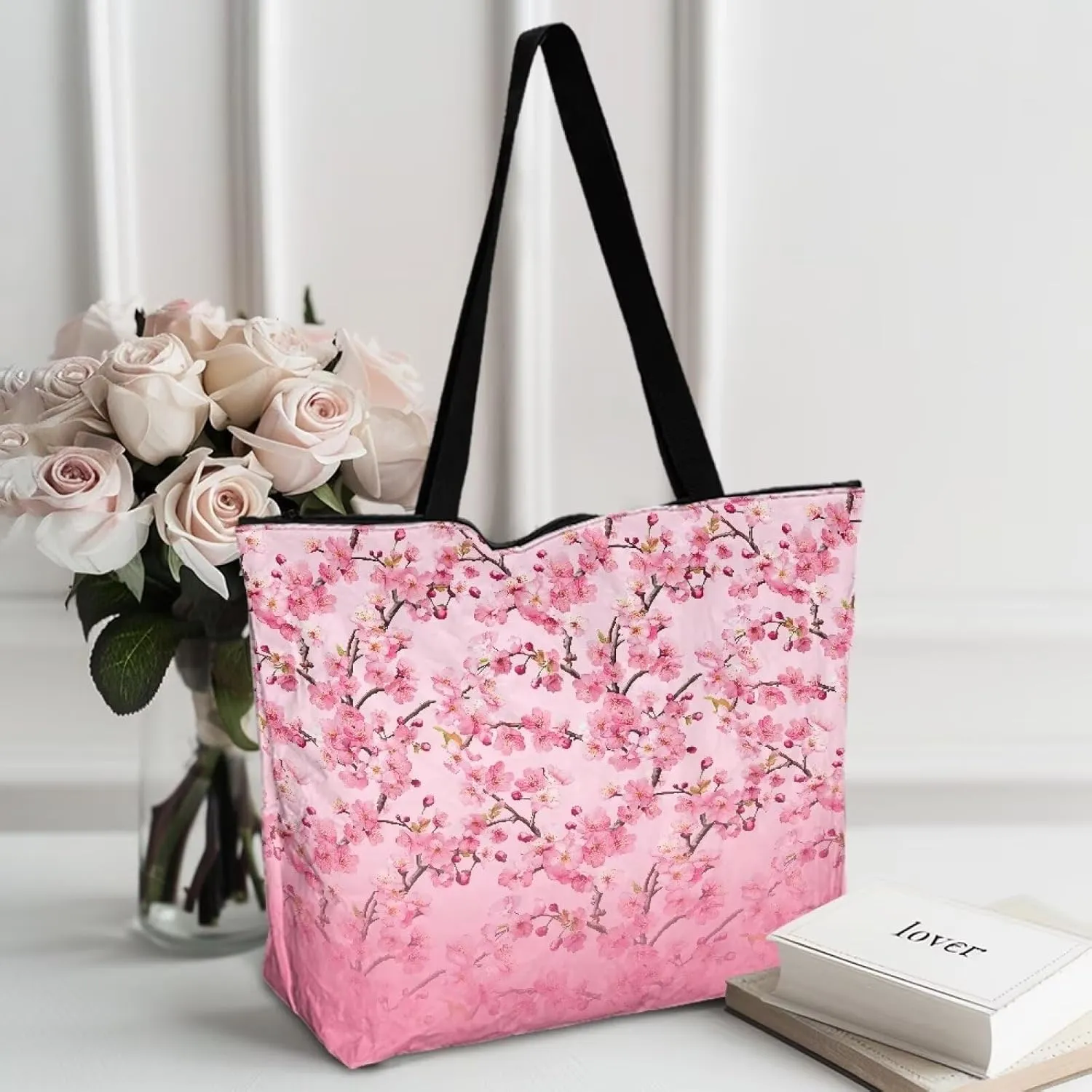 Women’s Dupont Paper Tote Bag Waterproof Shoulder Purse Shopping Grocery Reusable Handbag with Inner Zipper Pocket
