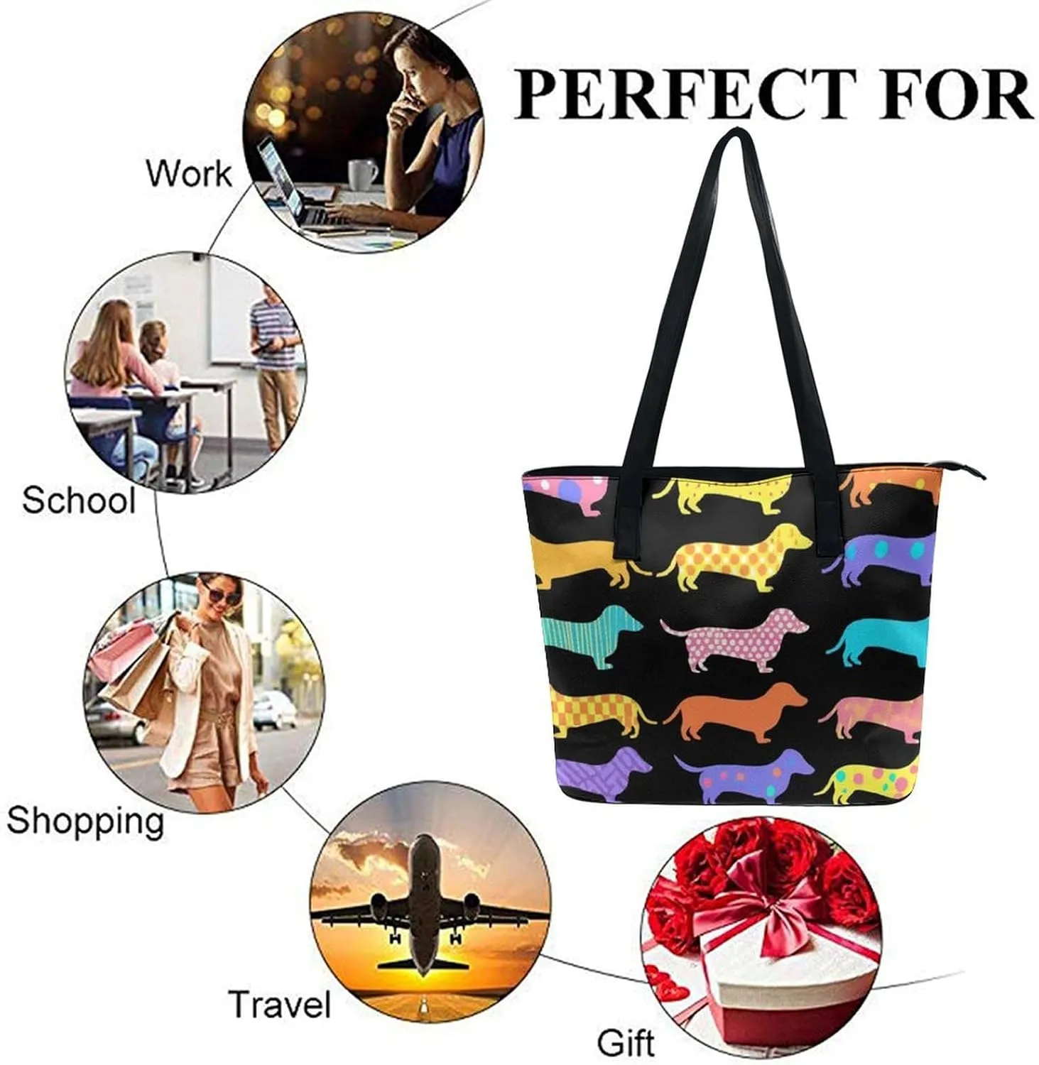 Women's Elegant Leather Handbag Unisex Leather Tote Bag Lightweight Handbag
