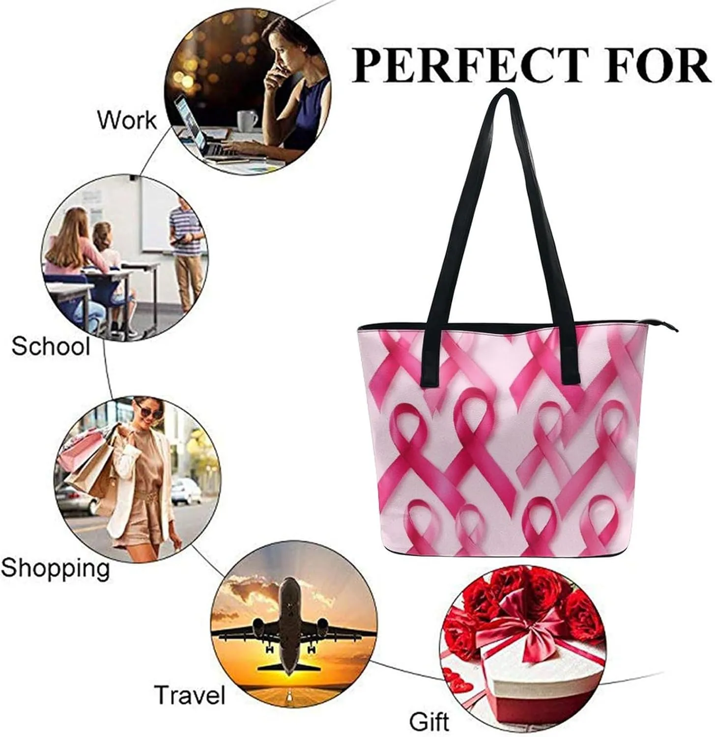 Women's Elegant Leather Handbag Unisex Leather Tote Bag Lightweight Handbag