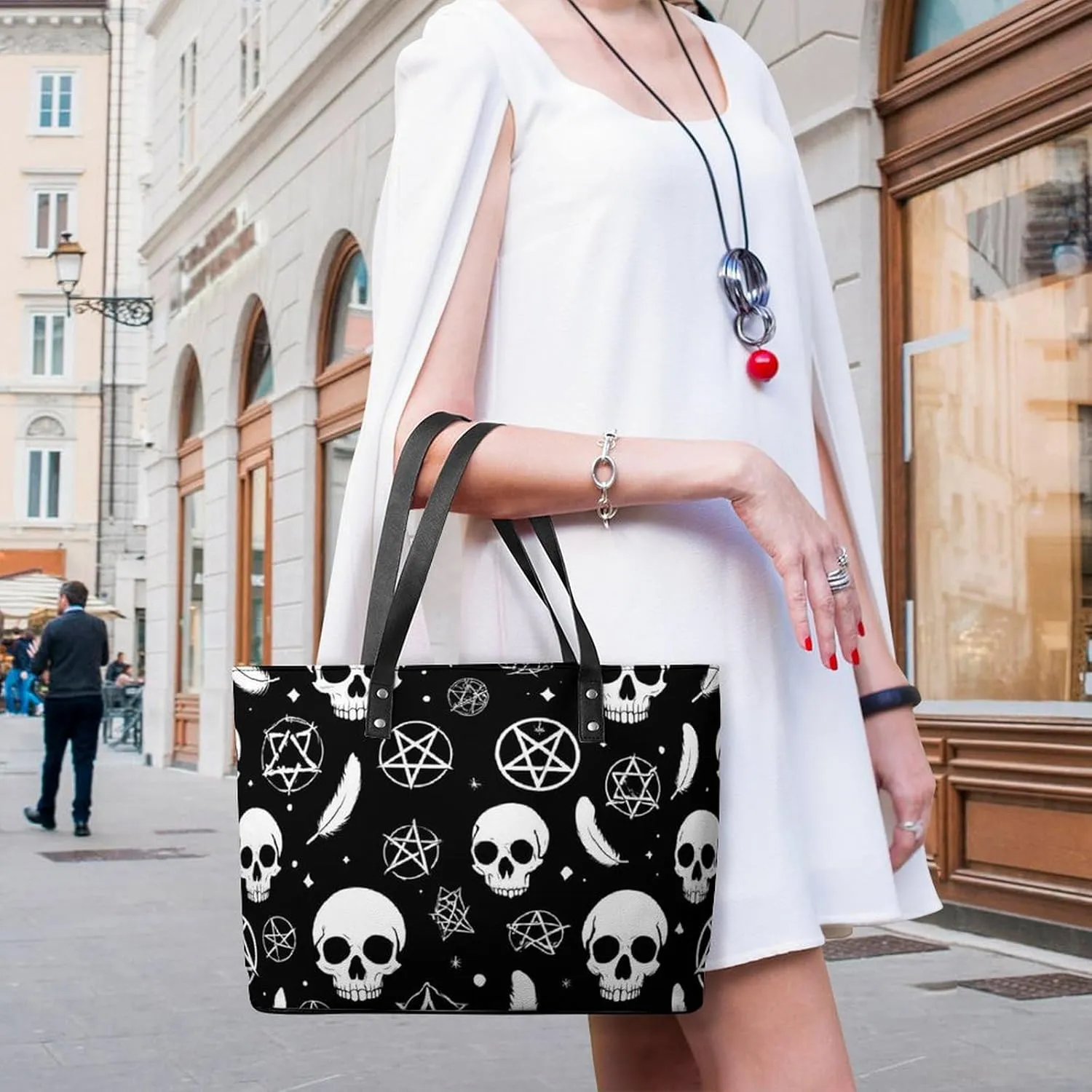 Women's Elegant Leather Handbag Unisex Leather Tote Bag Lightweight Handbag