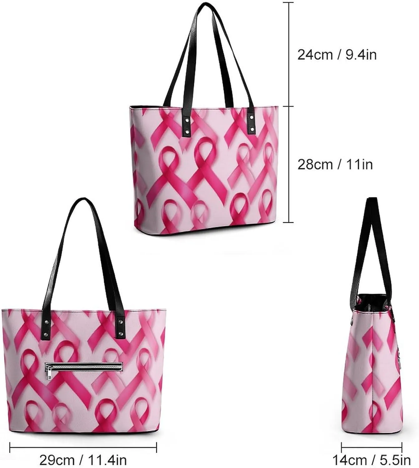 Women's Elegant Leather Handbag Unisex Leather Tote Bag Lightweight Handbag