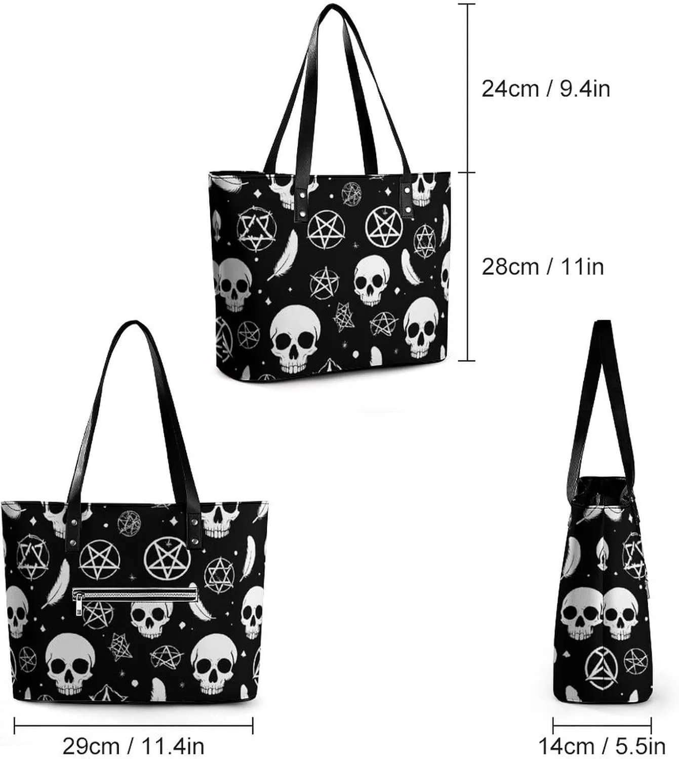 Women's Elegant Leather Handbag Unisex Leather Tote Bag Lightweight Handbag