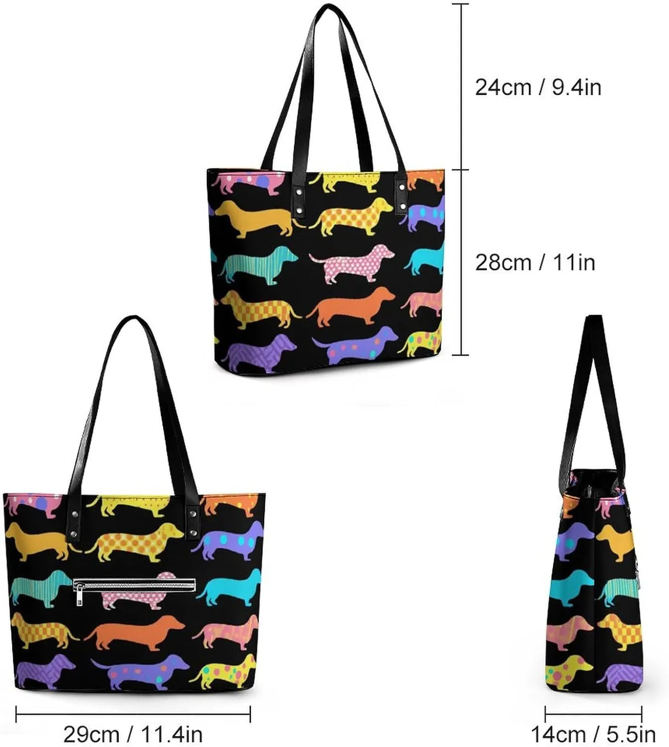 Women's Elegant Leather Handbag Unisex Leather Tote Bag Lightweight Handbag