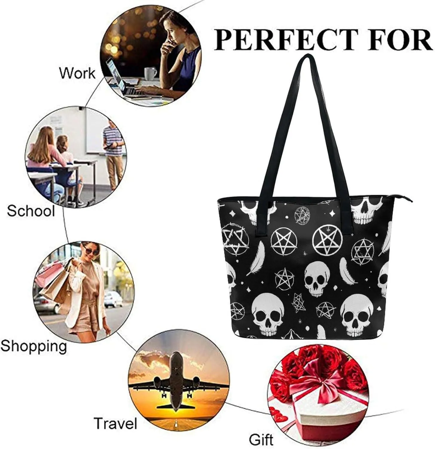 Women's Elegant Leather Handbag Unisex Leather Tote Bag Lightweight Handbag