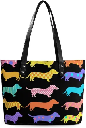 Women's Elegant Leather Handbag Unisex Leather Tote Bag Lightweight Handbag