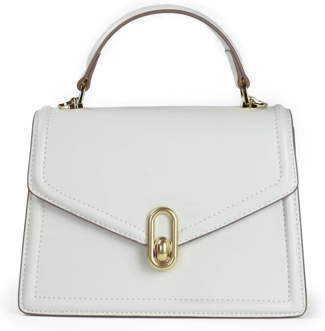 Women’s Evening Handbags - Leather Top-Handle Fashion Purses in Red, Black, and White