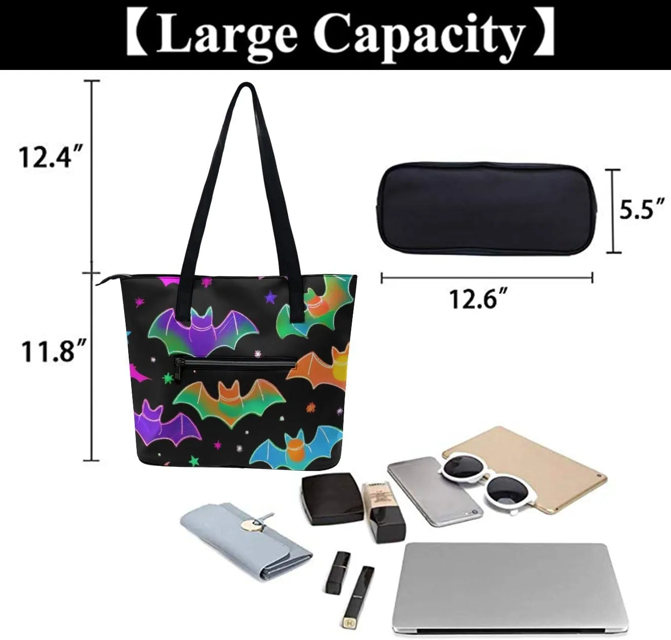 Women's Fashion Tote Bag, Large Capacity Lightweight Handbag, Shopping Bags with Compartment