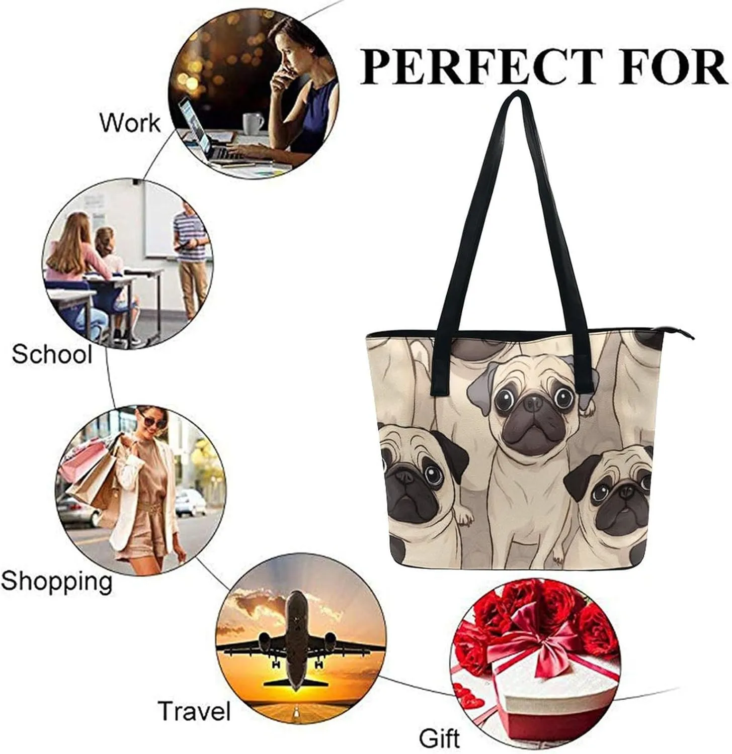 Women's Fashion Tote Bag Shopping Casual Leather Handbag For Daily Use