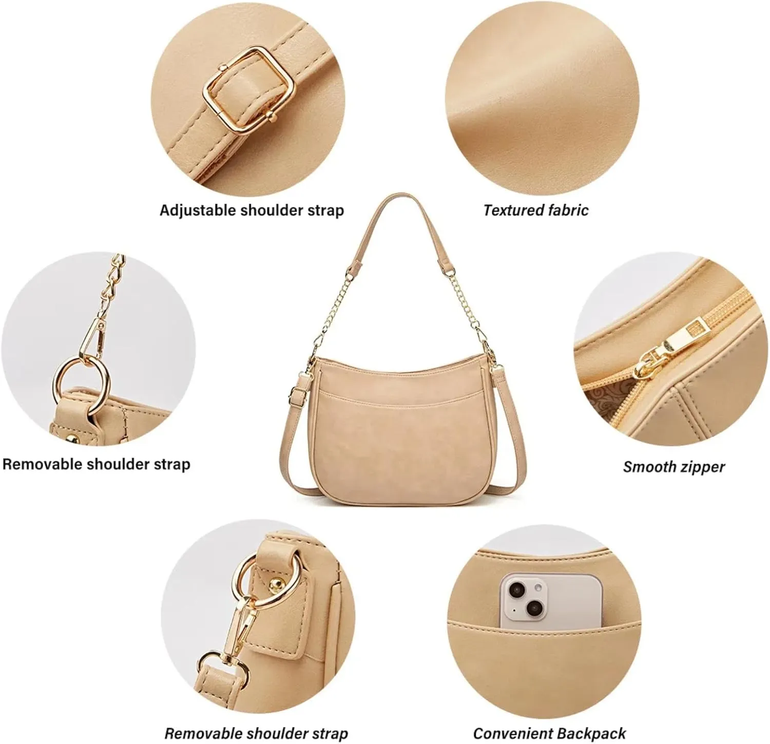 Women's handbag AAAA  PU leather shoulder Handbags Large capacity handbag wrinkle resistant modern fashion…