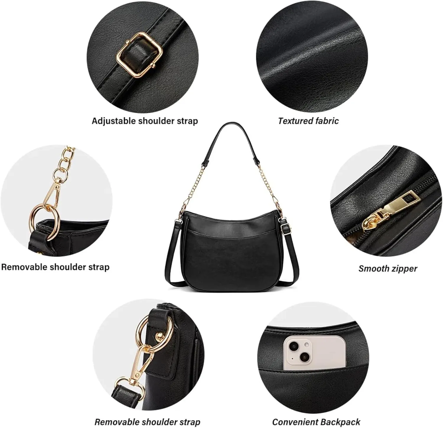 Women's handbag AAAA  PU leather shoulder Handbags Large capacity handbag wrinkle resistant modern fashion…
