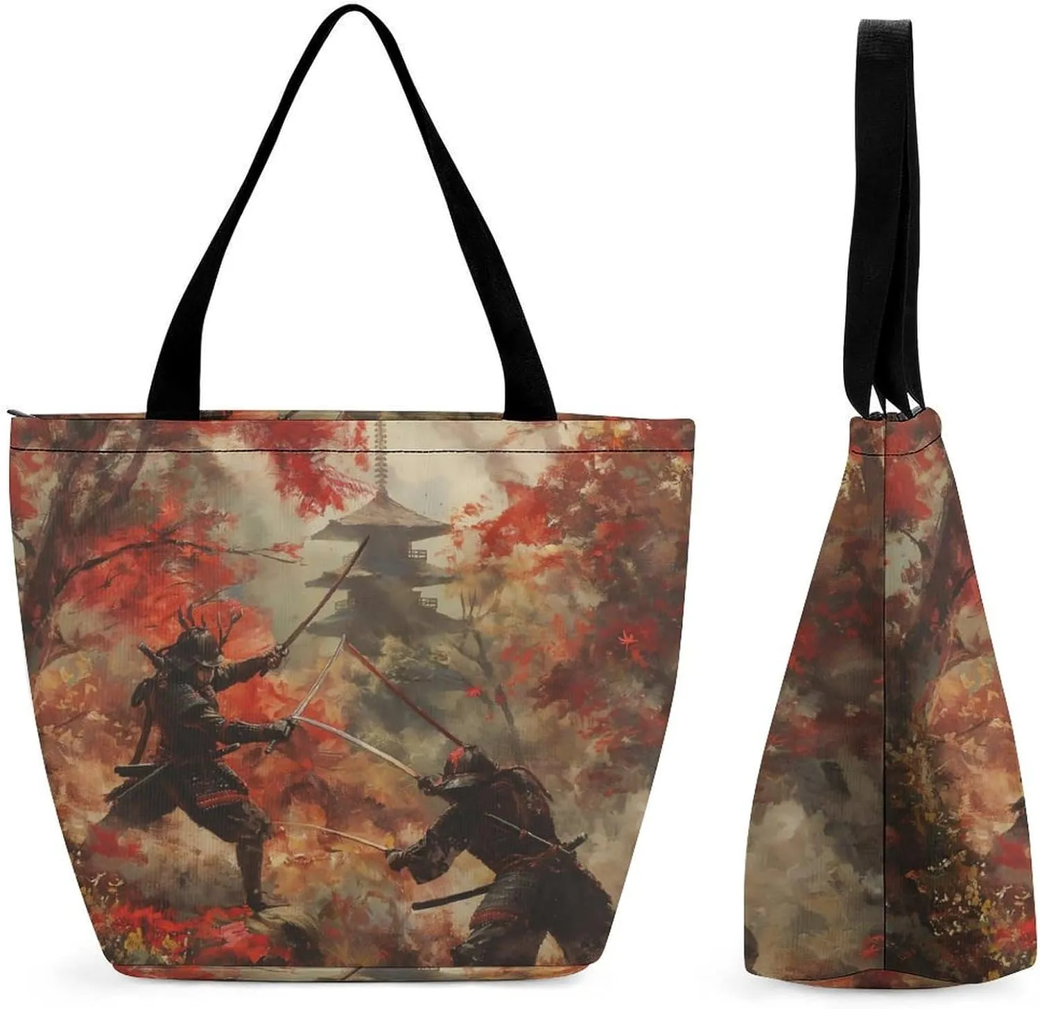 Women's Handbags Japan Style Landscape Shopping Bag Leather Tote Bag Satchel Bags
