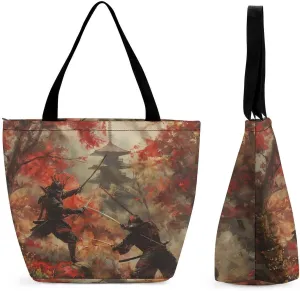 Women's Handbags Japan Style Landscape Shopping Bag Leather Tote Bag Satchel Bags
