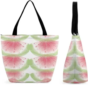 Women's Handbags Watermelon Slices Patterns Shopping Bag Leather Tote Bag Satchel Bags