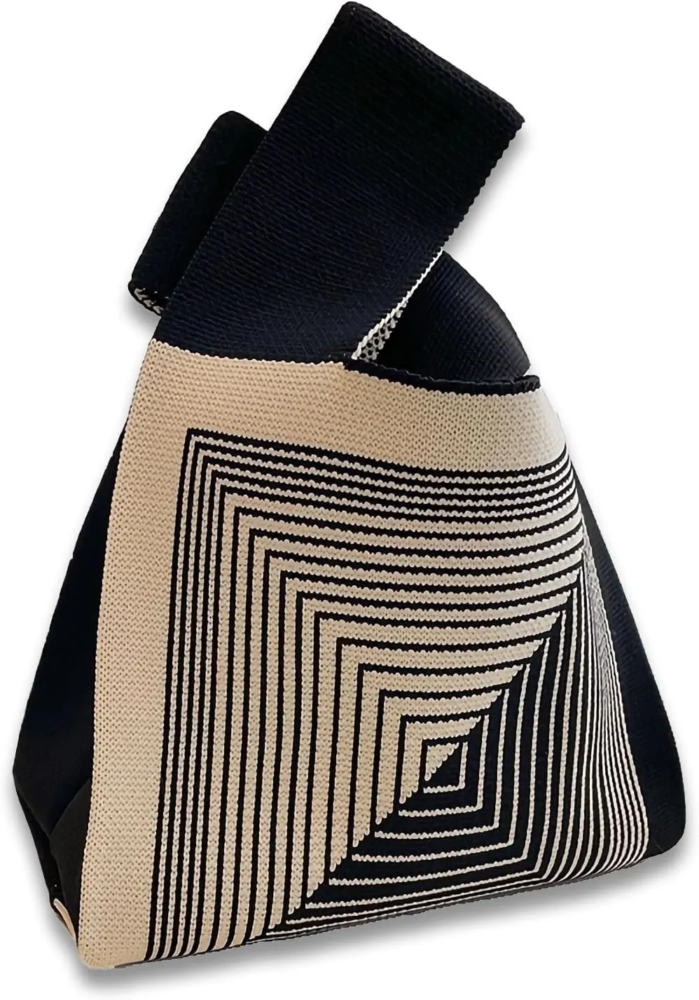 Women's Knit Wrist Bag, Fashionable and Minimalist Small Handbag, Portable Canvas Bag, Suitable for Shopping, Work