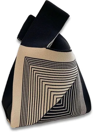 Women's Knit Wrist Bag, Fashionable and Minimalist Small Handbag, Portable Canvas Bag, Suitable for Shopping, Work