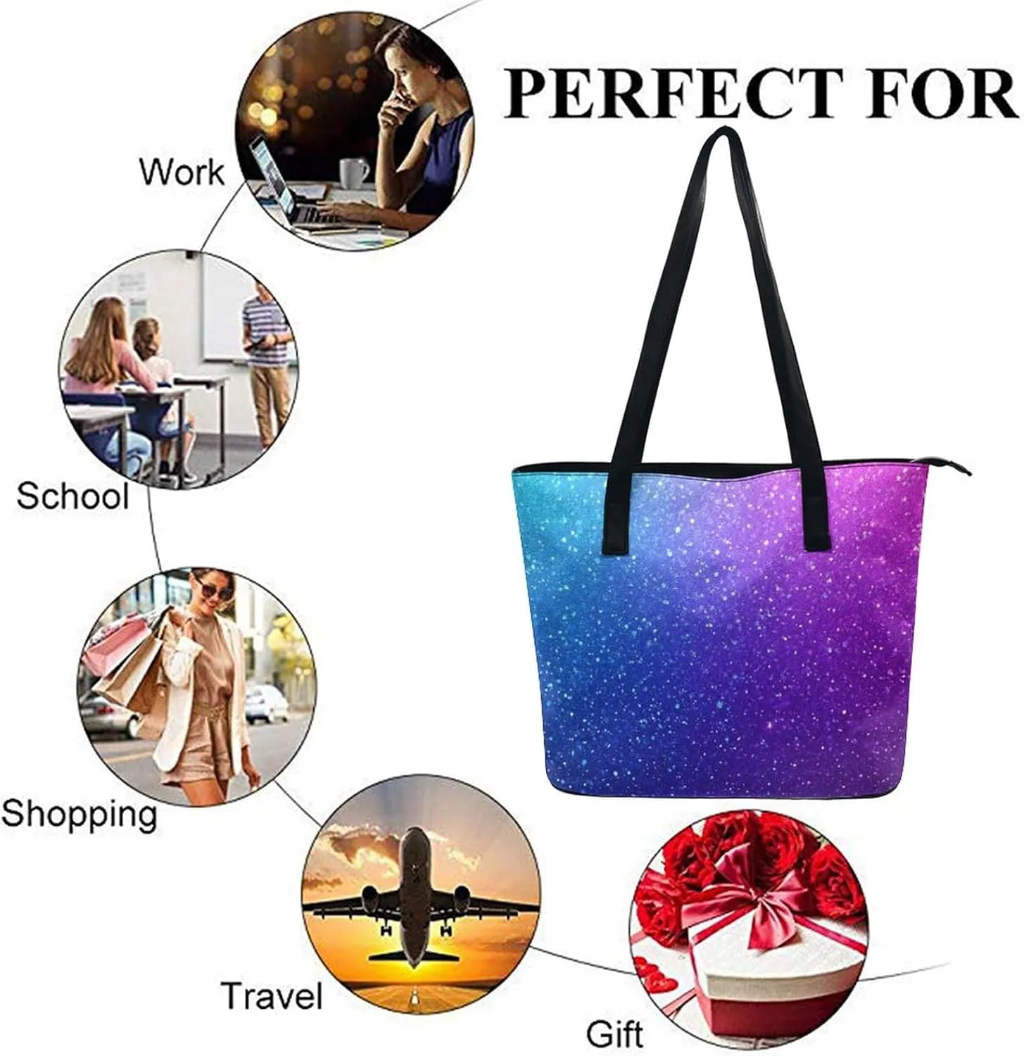 Women's Large Capacity Travel Tote Bag Waterproof Durable Shopping Handbag