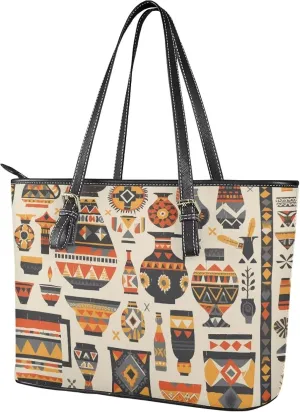 Womens Leather Tote Office Shoulder Bags, Cow Spots PU Leather Tote Bags Boho Shopping Carry Messenger Handbag