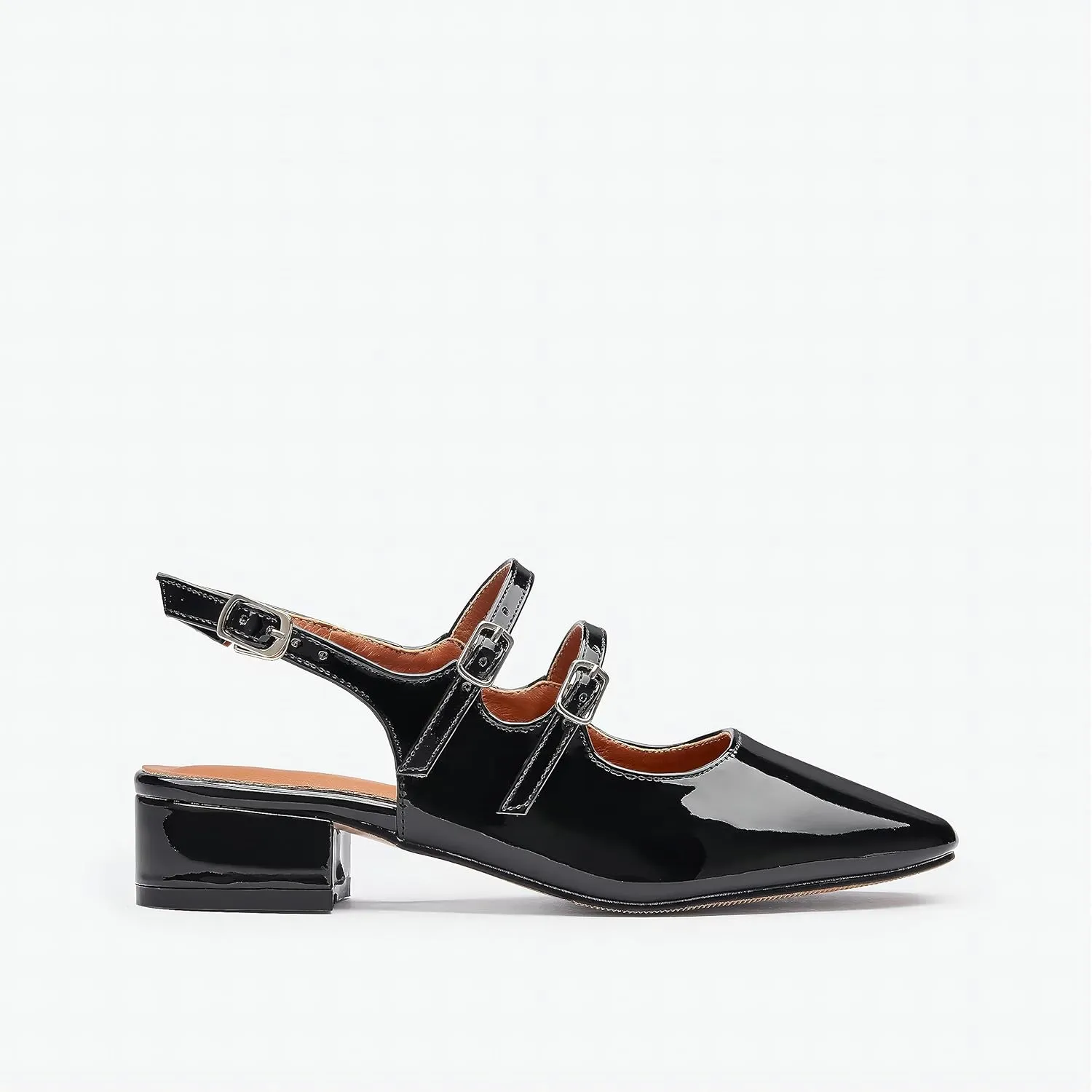 Women's Mary Jane Pumps, Retro Chunky Low Block Heel, Double Adjustable Ankle Buckle Straps, Vintage Dress Pumps