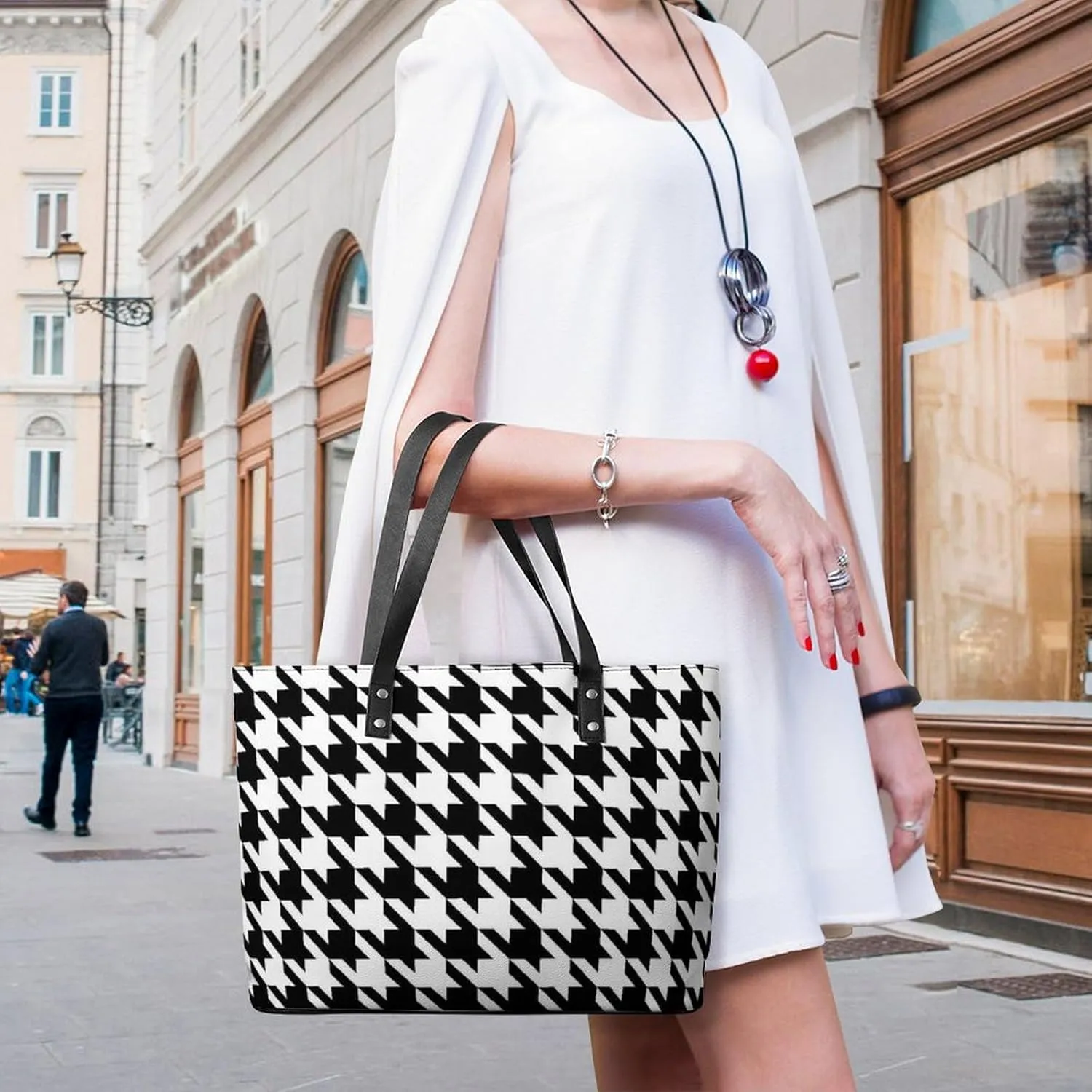 Women's Portable Tote Bag Trendy Modern Leather Handbag For Work Weekend
