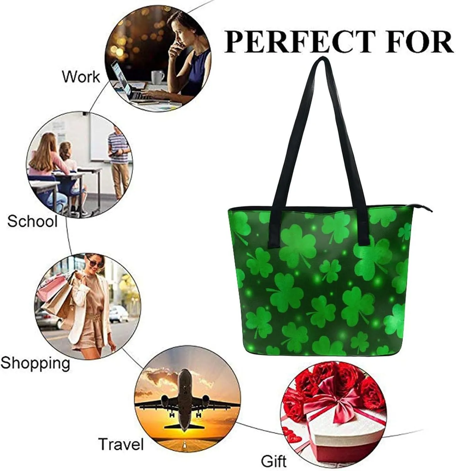 Women's Portable Tote Bag Trendy Modern Leather Handbag For Work Weekend