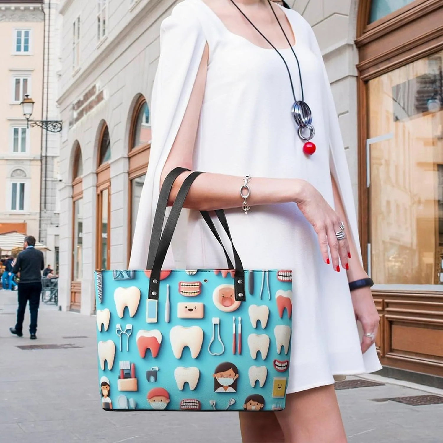 Women's Portable Tote Bag Trendy Modern Leather Handbag For Work Weekend