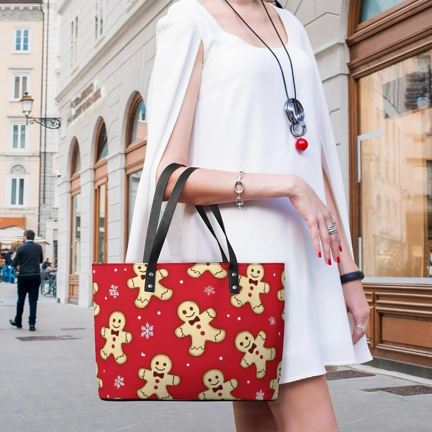 Women's Portable Tote Bag Trendy Modern Leather Handbag For Work Weekend