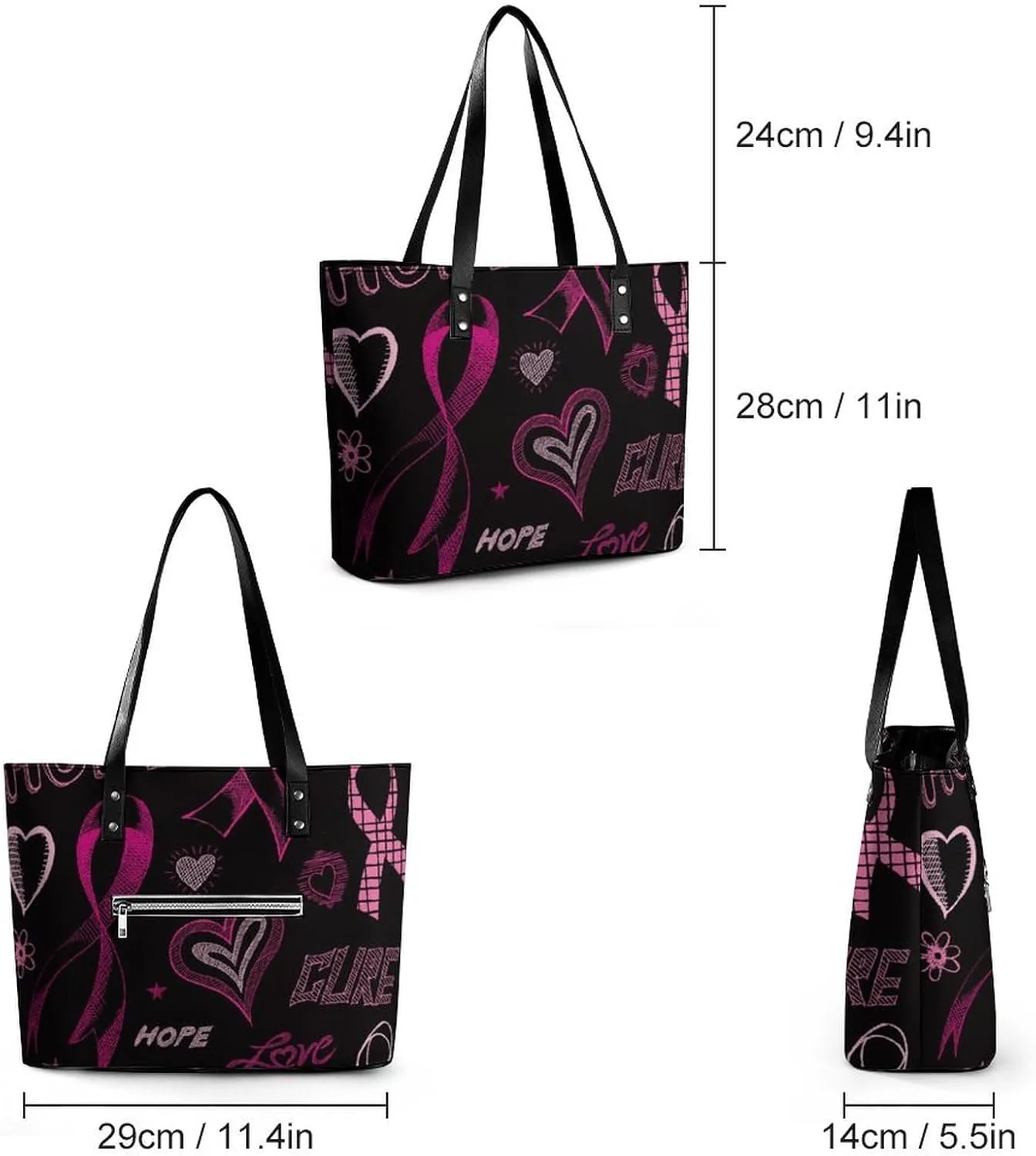 Women's Portable Tote Bag Trendy Modern Leather Handbag For Work Weekend