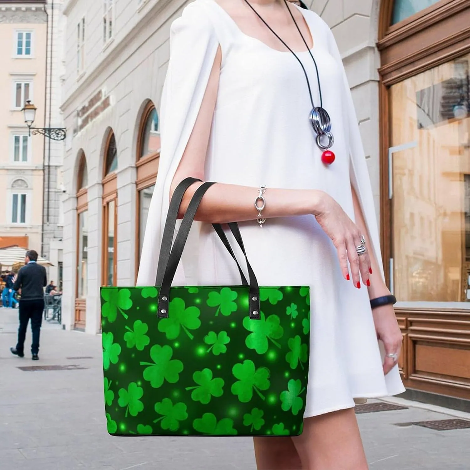 Women's Portable Tote Bag Trendy Modern Leather Handbag For Work Weekend