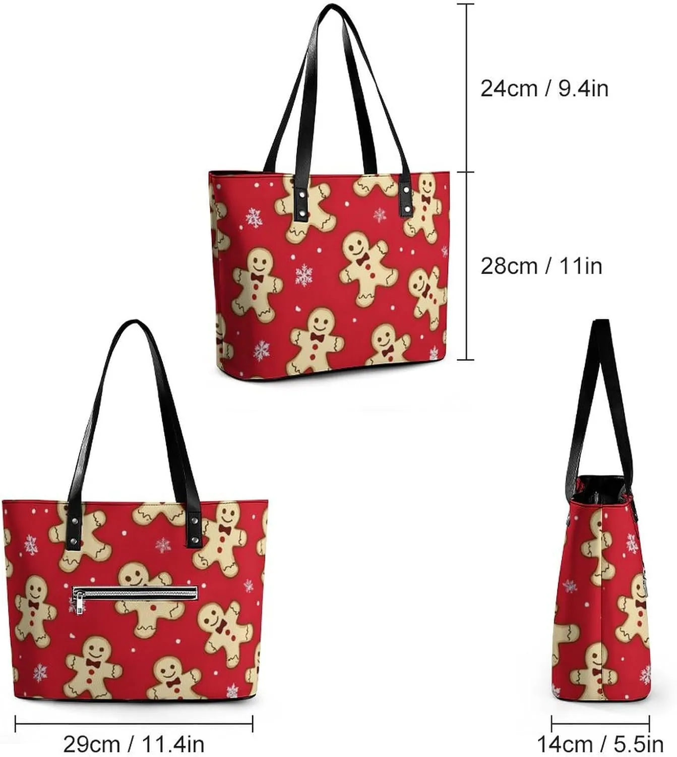 Women's Portable Tote Bag Trendy Modern Leather Handbag For Work Weekend