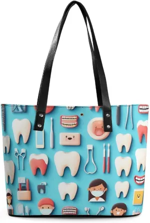 Women's Portable Tote Bag Trendy Modern Leather Handbag For Work Weekend