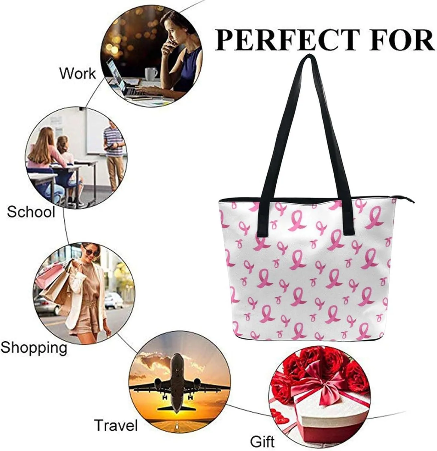 Women's Portable Tote Bag Trendy Modern Leather Handbag For Work Weekend