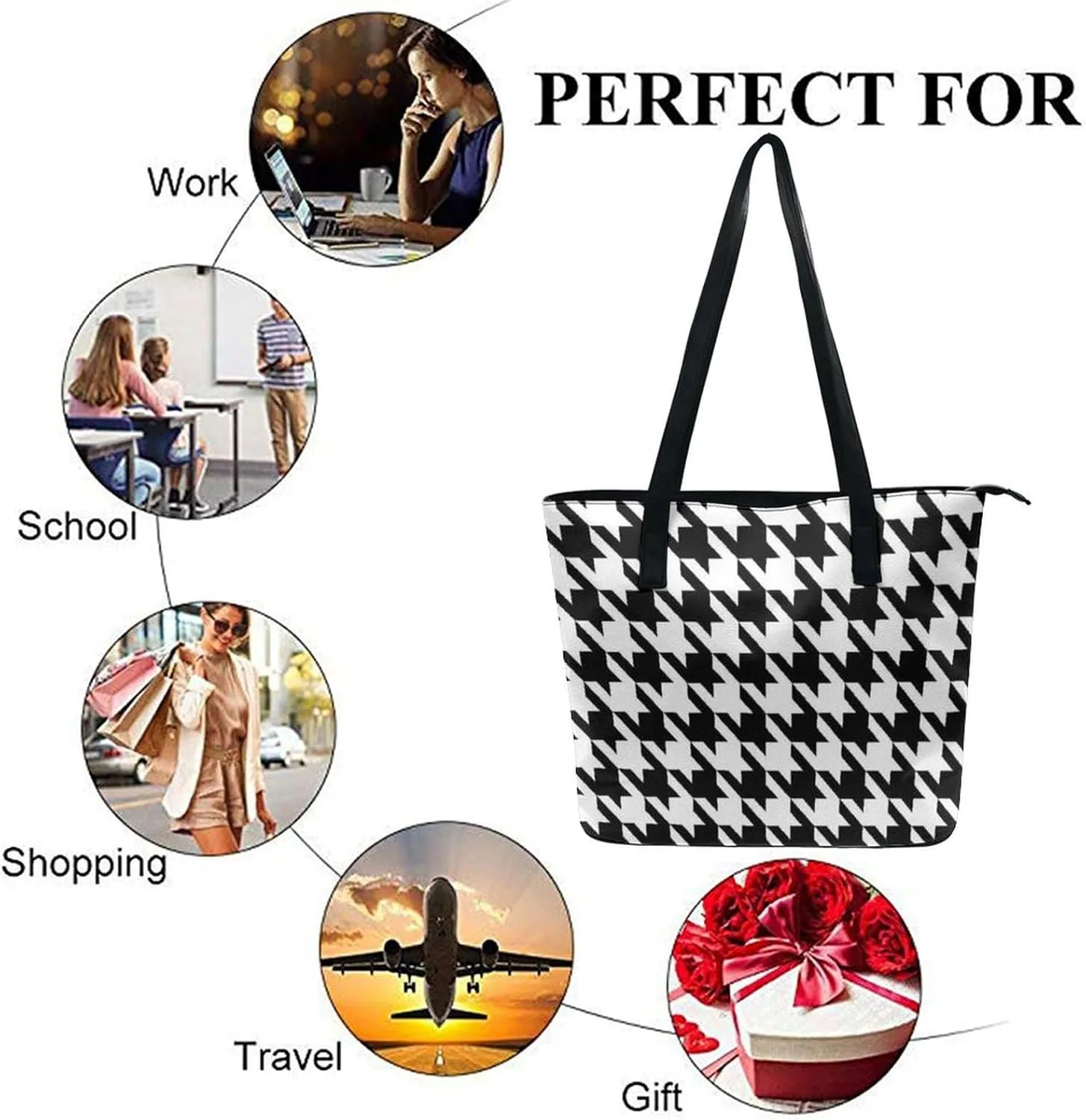 Women's Portable Tote Bag Trendy Modern Leather Handbag For Work Weekend