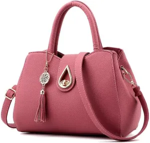 Womens Purses and Handbags Shoulder Bag Tote Tassel Crossbody Top Handle Satchel Bags with Lock Fringe Pendant