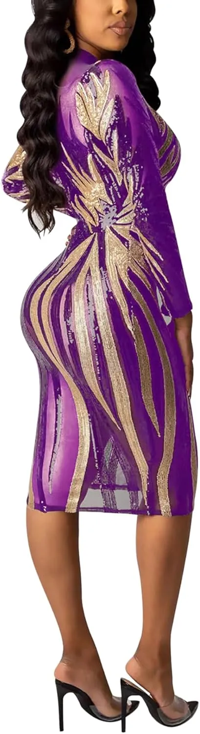 Women's Sexy Elegant Sparkly Rhinestone Sequins Birthday Party Club Night Outfit Prom Dress Evening Gowns