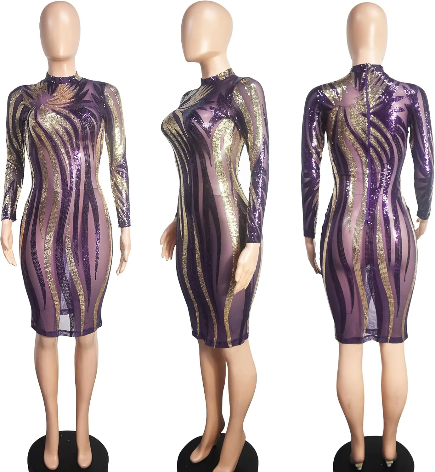 Women's Sexy Elegant Sparkly Rhinestone Sequins Birthday Party Club Night Outfit Prom Dress Evening Gowns
