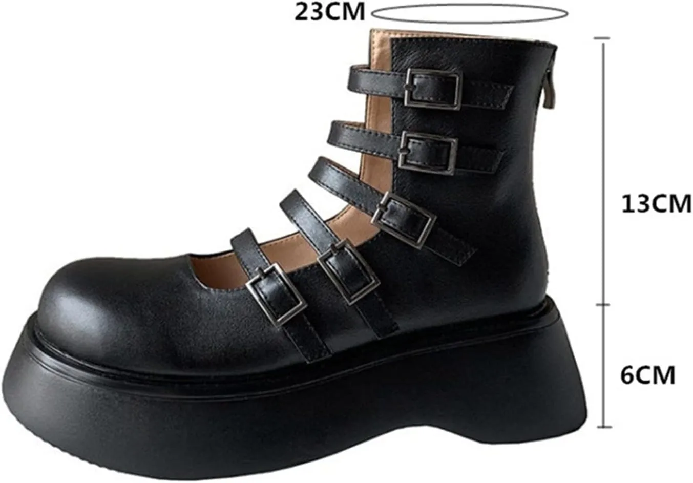 Womens Shoes Women Split Leather Chunky Platform Pumps Spring Fall Date Buckle
