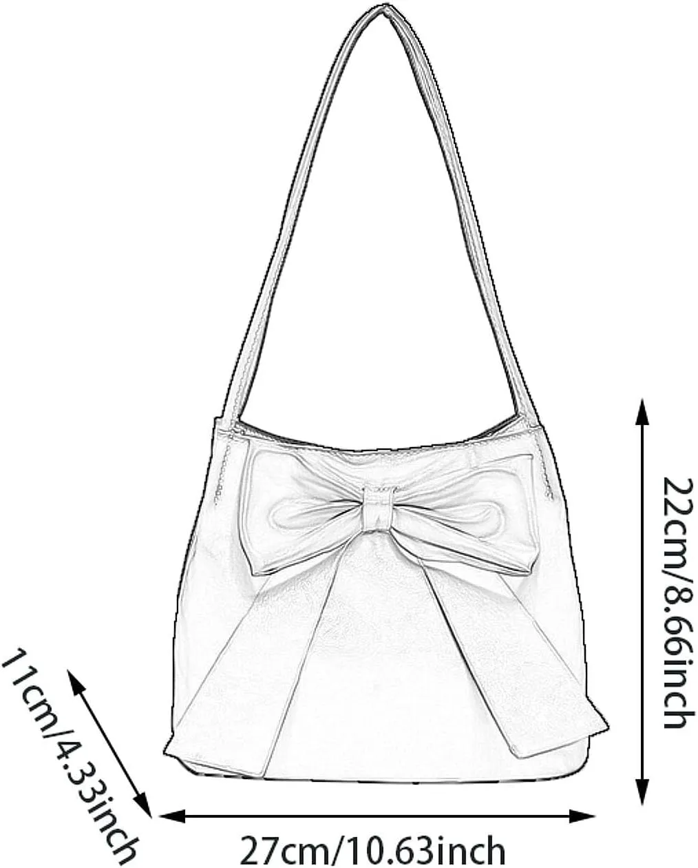 Women's Shoulder Bag Bow Decor Hobo Bag for Outdoor Street Vacation Shopping