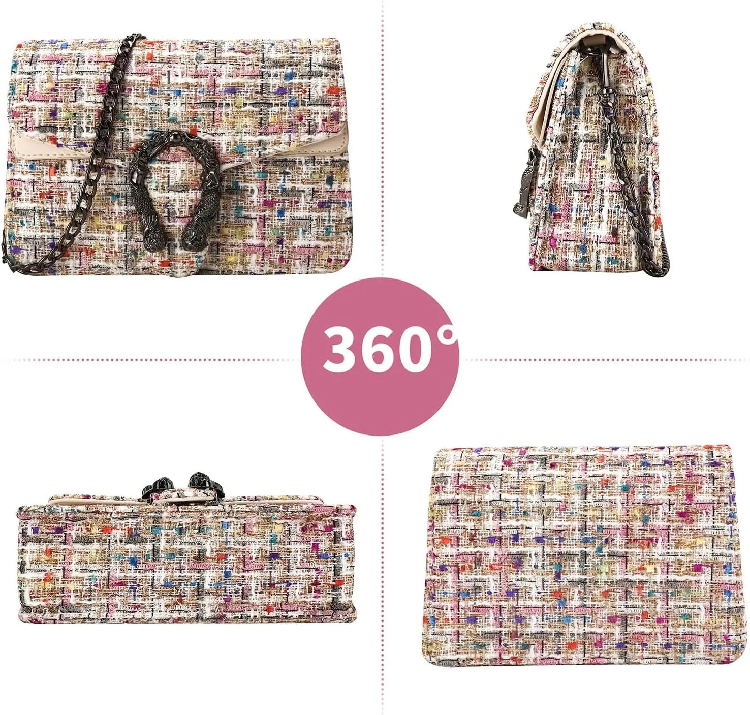 Women'S Small Crossbody Bag Pu Leather Shoulder Bag Small Handbag Clutch Bag Fashion Chain Evening Bag Quilted Purse