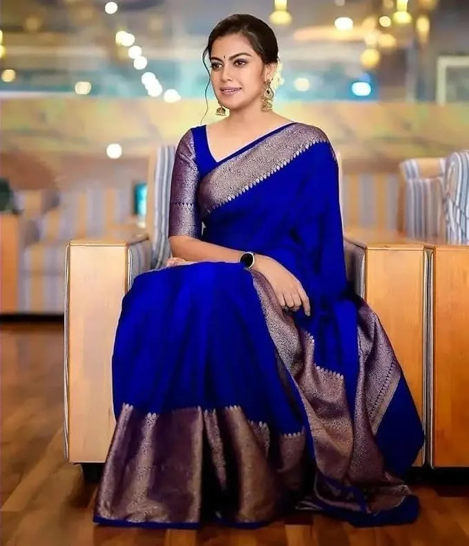 Women's Soft Pure Kanjivaram Silk Saree For Wedding Banarasi Cotton Sari With Blouse Piece